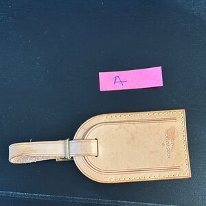 Louis Vuitton Beige Leather Luggage Tag